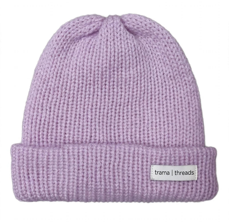 Gorro Beanie Tejido a Mano Lila Lavanda | Gorro Suave Unisex