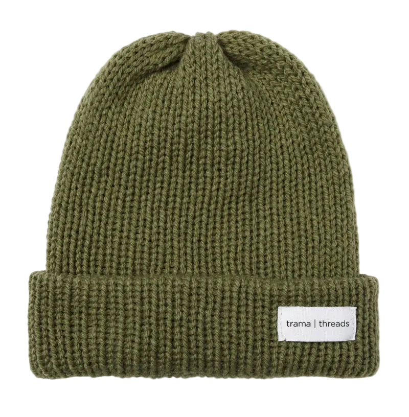 Gorro Beanie Tejido a Mano Verde Olivo | Gorro Suave Unisex