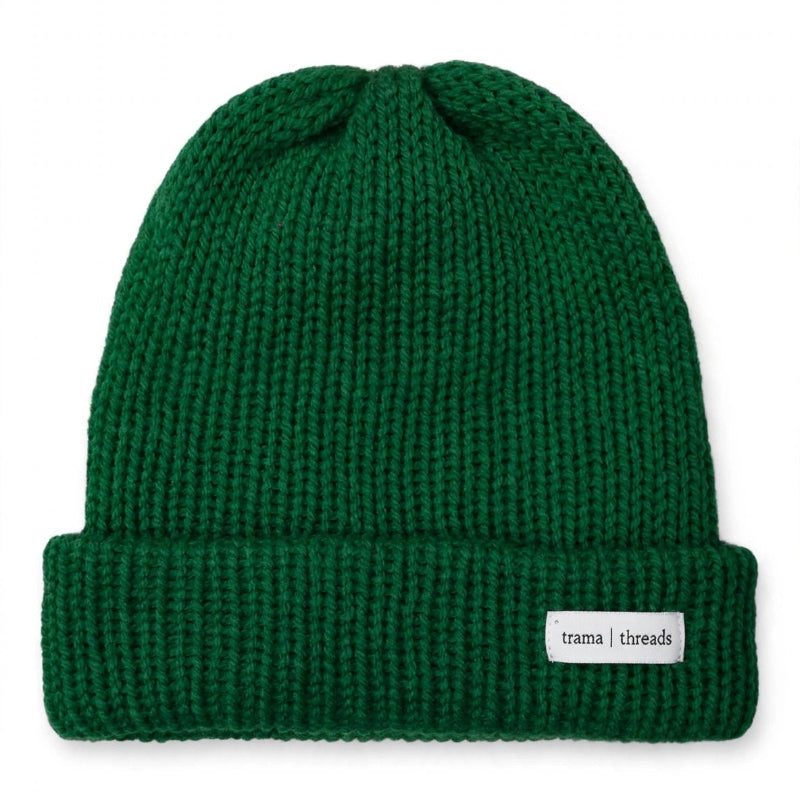 Gorro Beanie Tejido a Mano Verde Bosque | Gorro Suave Unisex