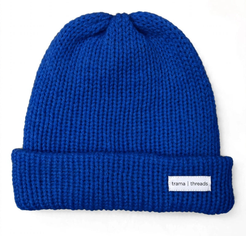 Gorro Beanie Tejido a Mano Azul Rey | Gorro Suave Unisex
