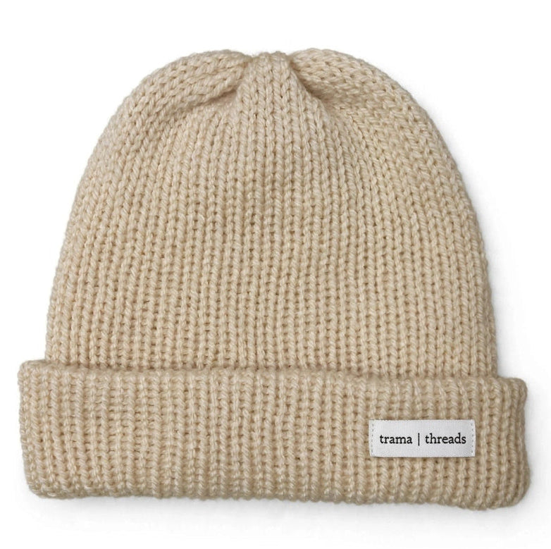 Gorro Beanie Tejido a Mano Beige Claro | Gorro Suave Unisex