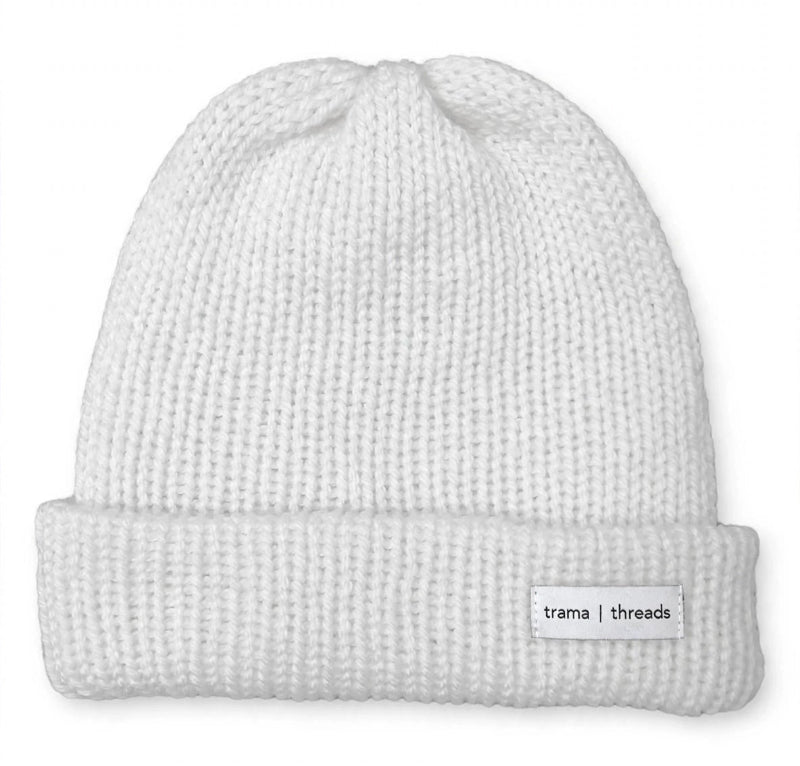 Gorro Beanie Tejido a Mano Blanco  | Gorro Suave Unisex