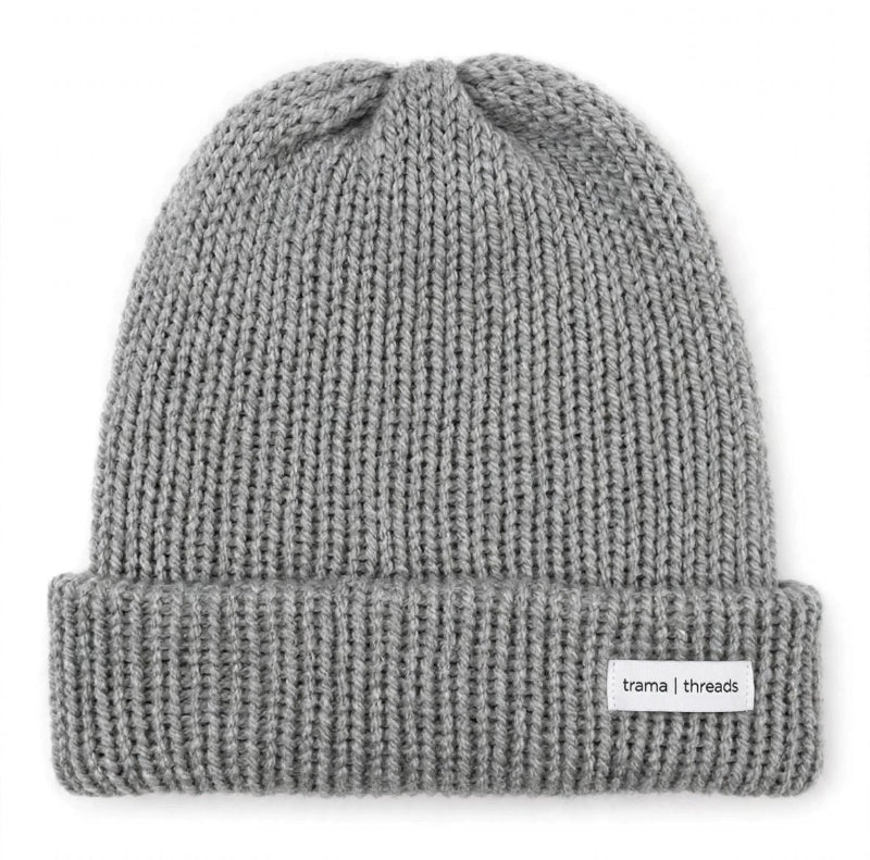 Gorro Beanie Tejido a Mano Gris Medio | Gorro Suave Unisex