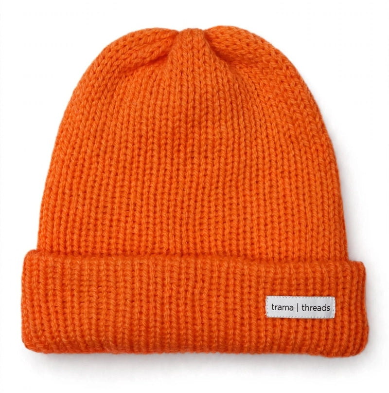 Gorro Beanie Tejido a Mano Naranja | Gorro Suave Unisex