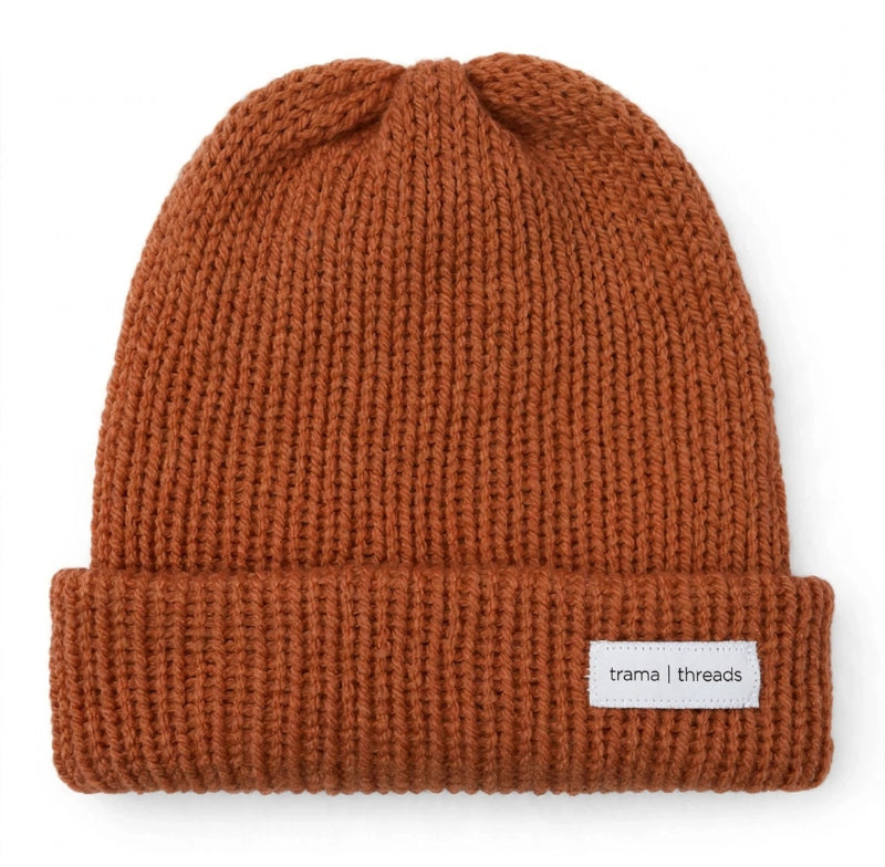 Gorro Beanie Tejido a Mano Terracota | Gorro Suave Unisex