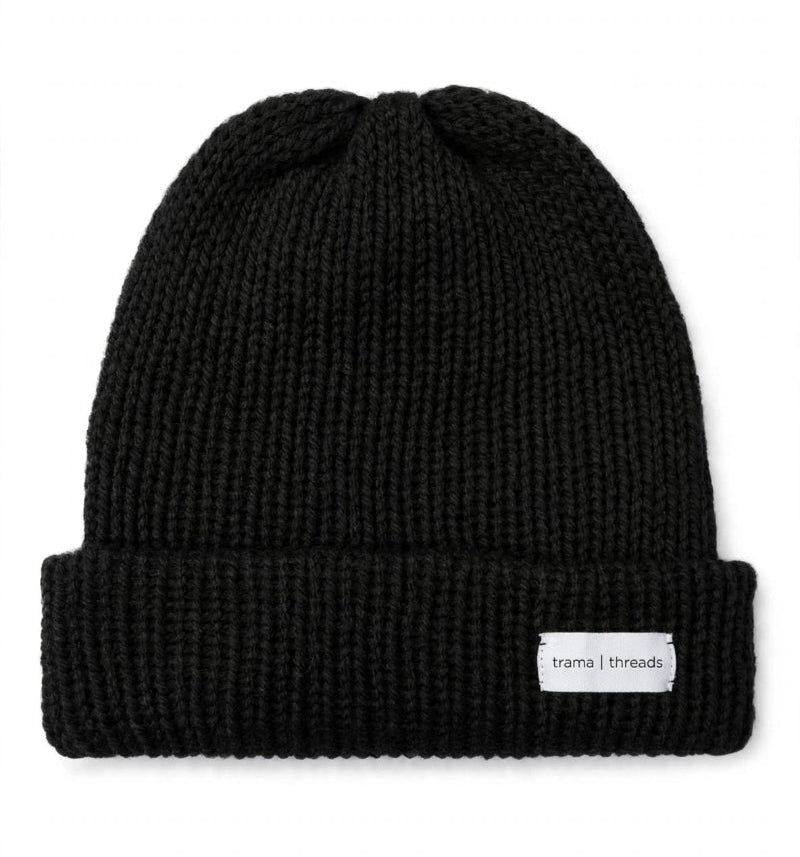 Gorro Beanie Tejido a Mano Negro | Gorro Suave Unisex