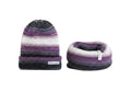 Gorro y Bufanda Infinita Tejida a Mano - Set Matizado Morado